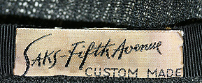 Hat, Saks Fifth Avenue (American, founded 1924), cotton, feathers, American