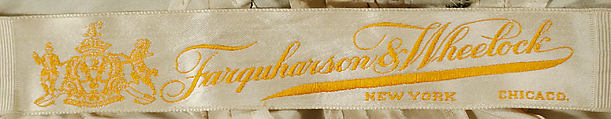 Evening dress, Farquharson &amp; Wheelock, N.Y., silk, metallic thread, plastic, American