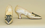 Evening shoes, Hook, Knowles & Co. (British), silk, glass, British