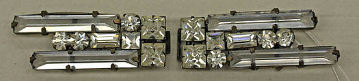 Belt buckle, metal, stone, glass, French