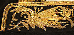 Uniform, wool, silk, metallic thread, feathers, Italian