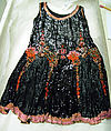 Evening dress, silk, plastic, glass, French