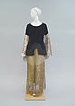 Evening ensemble, Paul Poiret (French, Paris 1879–1944 Paris), cotton, fur, metallic thread, silk, French