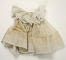 Flower girl ensemble, Yves Saint Laurent (French, founded 1961), (a) silk, metallic thread, cotton, nylon, metal, glass
(b) cotton, horsehair
(c, d) silk, metallic thread
(e) silk, metallic thread, metal
(f) metal, glass
(g, h) glass, metal
(i, j) metal, glass, French