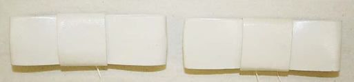 Shoe clips, leather
(c, d) silk, Italian