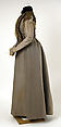 Walking dress, House of Worth (French, 1858–1956), silk, leather, metallic thread, cotton, French
