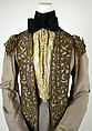 Walking dress, House of Worth (French, 1858–1956), silk, leather, metallic thread, cotton, French