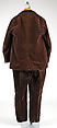 Evening suit, cotton, silk, American