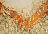 Court dress, silk, metallic thread, glass, Austrian