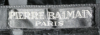 Dress, House of Balmain (French, founded 1945), a) silk, wool
b) silk, leather, French