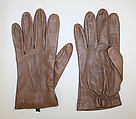 Gloves, leather, silk, American