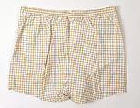Bathing trunks, cotton, nylon, rubber, American