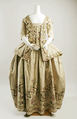 Petticoat, silk, metallic thread, linen, French