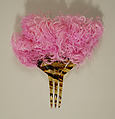 Comb, plastic (cellulose nitrate), feathers, American or European