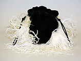 Evening bag, rayon, feathers, American or European