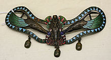 Belt buckle, copper, glass, French