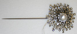Stickpin, glass, metal, plastic, American or European