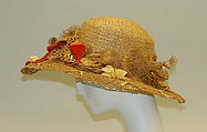 Hat, straw, nylon, probably American