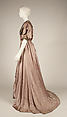 Evening dress, silk, metallic thread, floss, American