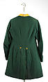 Hunting jacket, wool, silk, metal, American