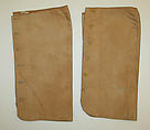 Gaiters, cotton, plastic, probably American