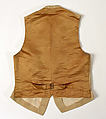 Waistcoat, wool, silk, probably American