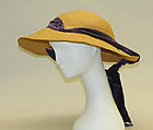 Hat, straw, silk, American