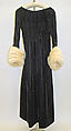 Evening dress, Guy Laroche (French, 1921–1989), cotton, fur, French