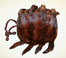 Muff, fur, silk, probably American