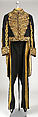 Uniform, wool, metallic thread, brass, steel, silk, feathers, leather, British