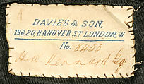 Uniform, wool, metallic thread, cotton, silk, British