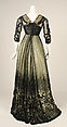 Ball gown, silk, cotton, glass, metallic thread, American