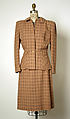 Suit, Gilbert Adrian (American, Naugatuck, Connecticut 1903–1959 Hollywood, California), wool, American