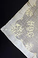 Handkerchief, linen, probably American
