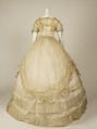Ball gown, cotton, silk, British