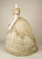 Ball gown, cotton, silk, British