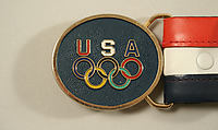 Belt, leather, metal, American
