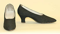 Evening shoes, Mazane (American), silk, leather, American