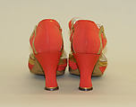 Evening shoes, silk, leather, French