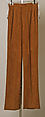 Pantsuit, Bonnie Cashin (American, Oakland, California 1908–2000 New York), alpaca, leather, metal, American