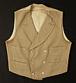 Vest, silk, wool, probably American