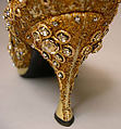 Shoes, House of Dior (French, founded 1946), silk, leather, metallic threads, plastic, glass, French
