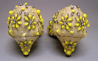 Evening shoes, House of Dior (French, founded 1946), silk, cotton, plastic, glass, leather, French