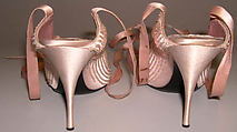 Evening shoes, House of Dior (French, founded 1946), silk, leather, glass, French