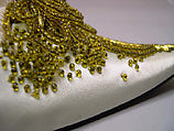 Evening shoes, House of Dior (French, founded 1946), silk, leather, glass, metallic thread, French