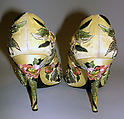 Pumps, House of Dior (French, founded 1946), silk, leather, metallic thread, plastic, French