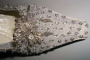 Evening shoes, House of Dior (French, founded 1946), silk, leather, nylon, metallic thread, glass, French