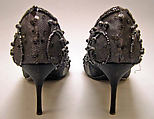 Evening shoes, House of Dior (French, founded 1946), nylon, leather, glass, plastic, French