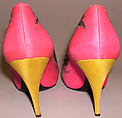 Evening shoes, House of Dior (French, founded 1946), silk, leather, silver thread, French