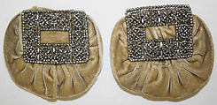Shoe buckles, silk, metal, American or European
